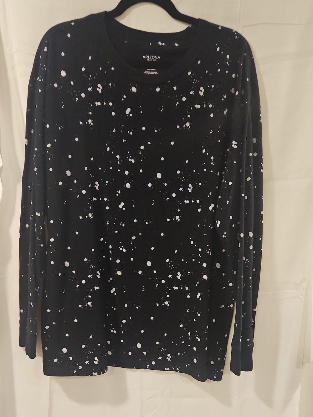 Arizona Jean Company Black Crewneck Sweater with White Paint-Splatter